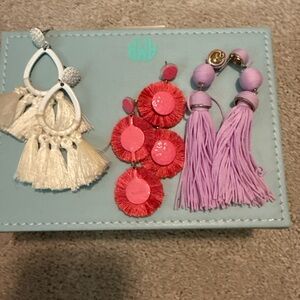 BaubleBar Cream, Red, and Purple Kids Earrings Set